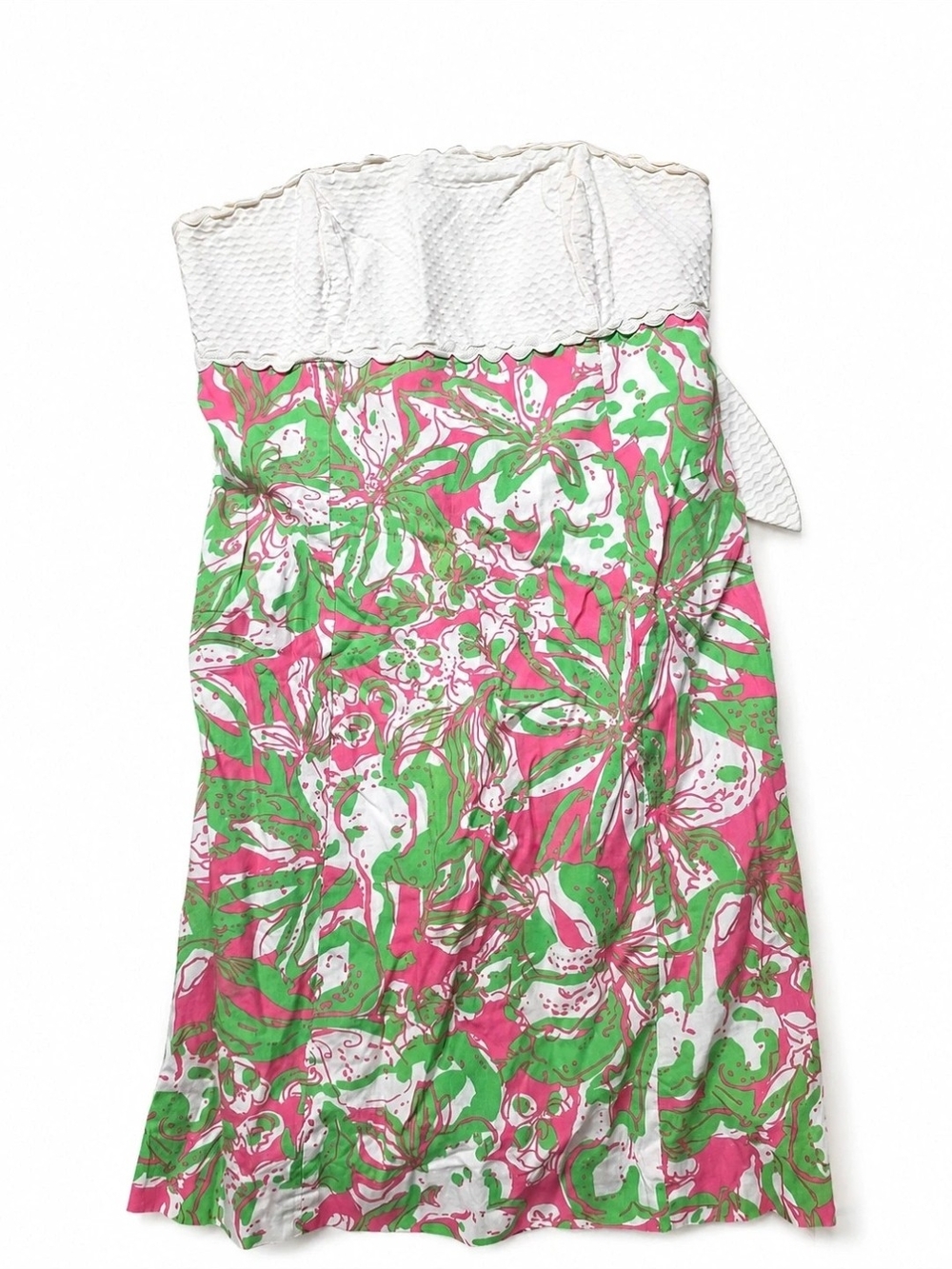 Lilly Pulitzer Strapless Floral Sundress - Pink, Green & White